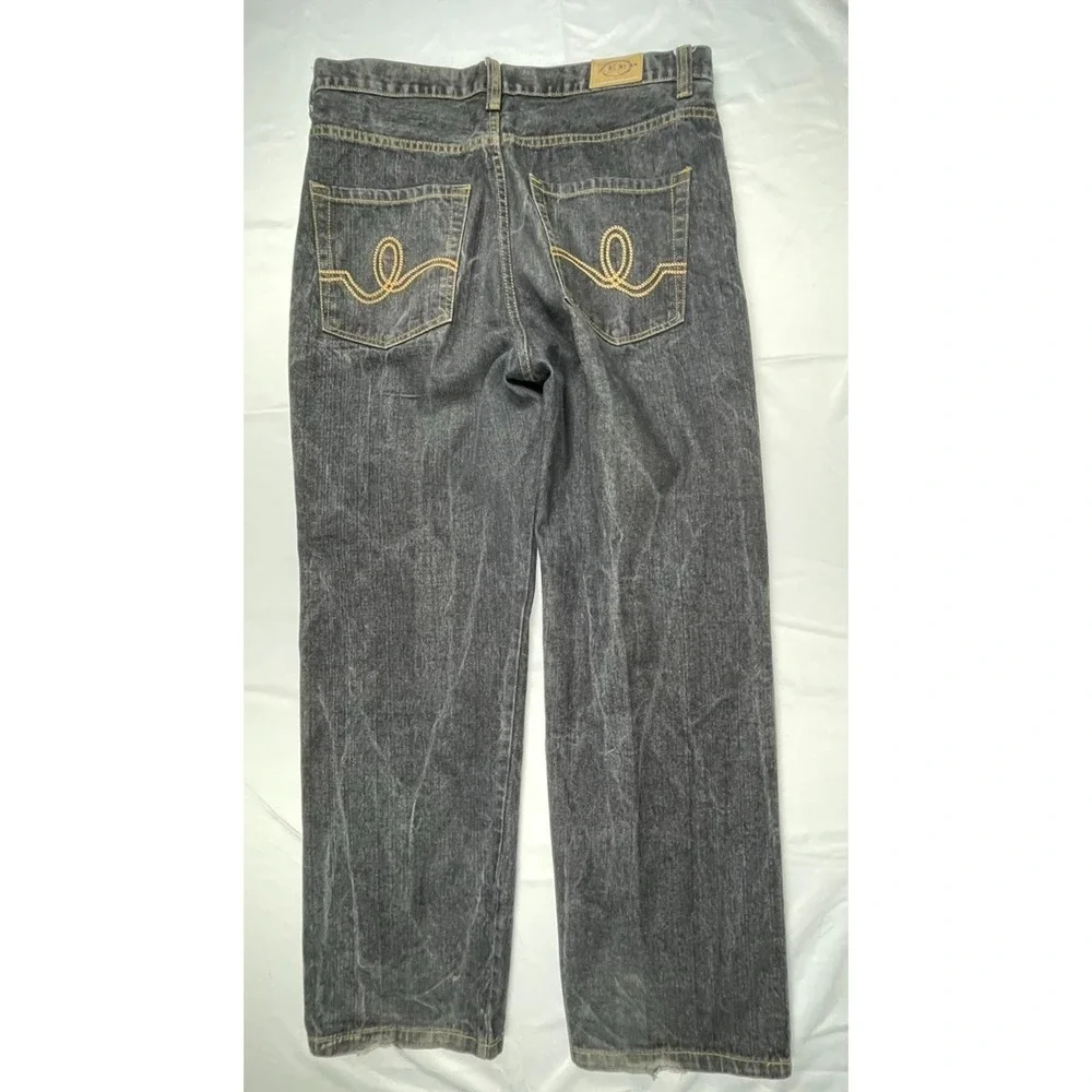 VINTAGE ZEEP MENS JEANS 38X32 DARK WASH STRAIGHT LEG THAILAND DENIM PANTS